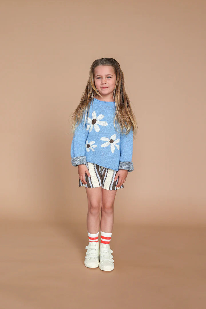 (GROWN)Stripe knit shorts